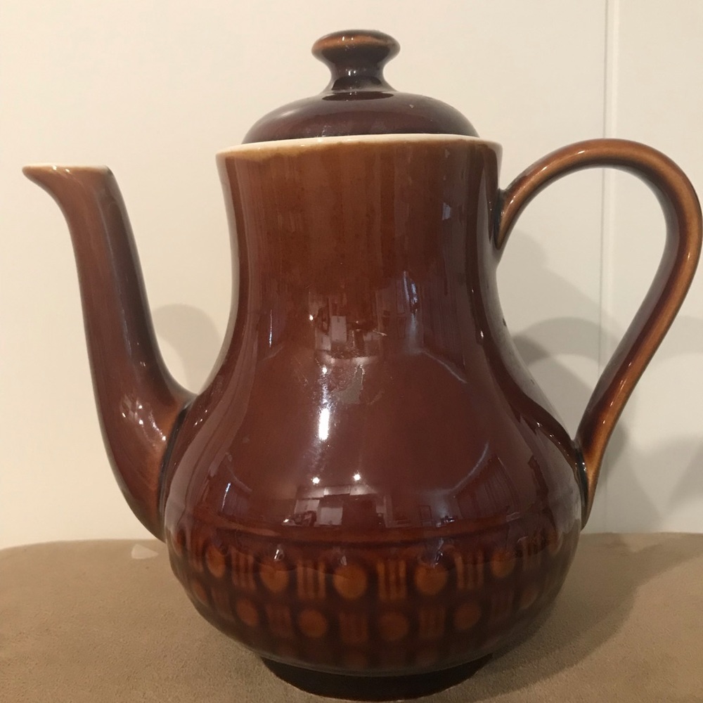 Vintage brown porcelain coffee pot teapot